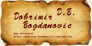 Dobrimir Bogdanović vizit kartica